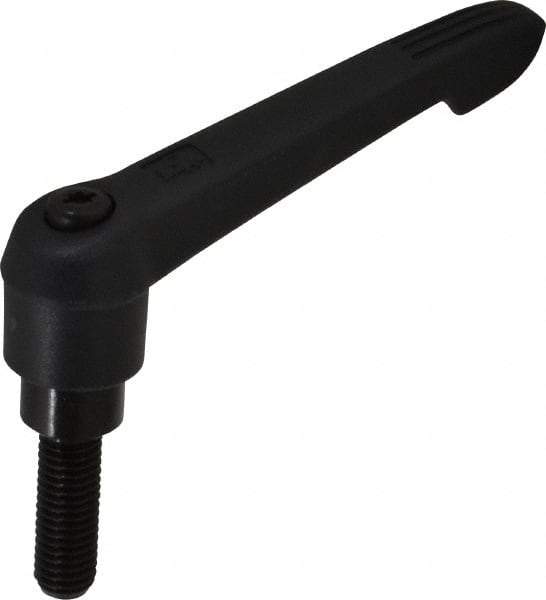 KIPP - M10 x 1.5, 21.5mm Hub Diam, Glass Fiber (Steel Components) Metric Threaded Stud Adjustable Clamping Lever - 30mm Stud Length, 91.5mm OAL, 53.5mm High - Exact Tool & Supply
