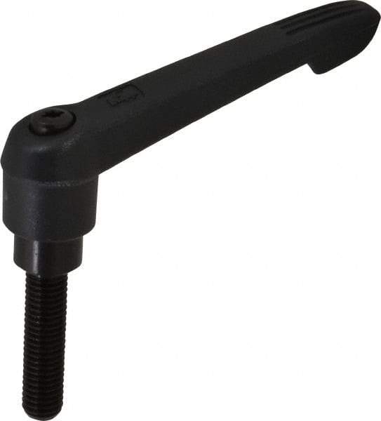 KIPP - M10 x 1.5, 21.5mm Hub Diam, Glass Fiber (Steel Components) Metric Threaded Stud Adjustable Clamping Lever - 40mm Stud Length, 91.5mm OAL, 53.5mm High - Exact Tool & Supply