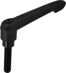KIPP - M10 x 1.5, 21.5mm Hub Diam, Glass Fiber (Steel Components) Metric Threaded Stud Adjustable Clamping Lever - 40mm Stud Length, 91.5mm OAL, 53.5mm High - Exact Tool & Supply