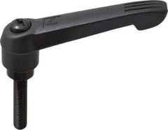 KIPP - M10 x 1.5, 25.5mm Hub Diam, Glass Fiber (Steel Components) Metric Threaded Stud Adjustable Clamping Lever - 50mm Stud Length, 109mm OAL, 61mm High - Exact Tool & Supply