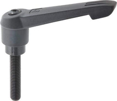 KIPP - 1/2-13, 1.18" Hub Diam, Glass Fiber (Steel Components) Threaded Stud Adjustable Clamping Lever - 2.36" Stud Length, 4.96" OAL, 2.83" High - Exact Tool & Supply