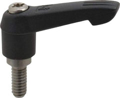 KIPP - 1/4-20, 0.51" Hub Diam, Glass Fiber (Stainless Steel Components) Threaded Stud Adjustable Clamping Lever - 0.59" Stud Length, 1.85" OAL, 1.18" High - Exact Tool & Supply