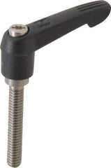 KIPP - 1/4-20, 0.51" Hub Diam, Glass Fiber (Stainless Steel Components) Threaded Stud Adjustable Clamping Lever - 1.57" Stud Length, 1.85" OAL, 1.18" High - Exact Tool & Supply