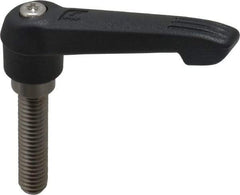 KIPP - 3/8-16, 0.71" Hub Diam, Glass Fiber (Stainless Steel Components) Threaded Stud Adjustable Clamping Lever - 1.57" Stud Length, 2.95" OAL, 1.63" High - Exact Tool & Supply