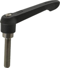 KIPP - M8 x 1.25, 18mm Hub Diam, Glass Fiber (Stainless Steel Components) Metric Threaded Stud Adjustable Clamping Lever - 40mm Stud Length, 75mm OAL, 41.5mm High - Exact Tool & Supply