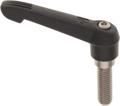 KIPP - M10 x 1.5, 18mm Hub Diam, Glass Fiber (Stainless Steel Components) Metric Threaded Stud Adjustable Clamping Lever - 30mm Stud Length, 75mm OAL, 41.5mm High - Exact Tool & Supply