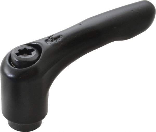 KIPP - #8-32, 0.51" Hub Diam, Zinc Die Cast (Steel Components) Tapped Adjustable Clamping Lever - 1.85" OAL, 1.22" High, 0.35" Hole Depth - Exact Tool & Supply