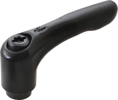 KIPP - #8-32, 0.51" Hub Diam, Zinc Die Cast (Steel Components) Tapped Adjustable Clamping Lever - 1.85" OAL, 1.22" High, 0.35" Hole Depth - Exact Tool & Supply
