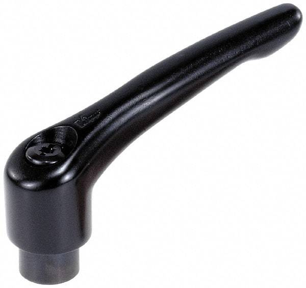 KIPP - M5 x 0.8, 13mm Hub Diam, Zinc Die Cast (Steel Components) Tapped Adjustable Clamping Lever - 47mm OAL, 31mm High, 9mm Hole Depth - Exact Tool & Supply