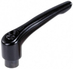 KIPP - M5 x 0.8, 13mm Hub Diam, Zinc Die Cast (Steel Components) Tapped Adjustable Clamping Lever - 47mm OAL, 31mm High, 9mm Hole Depth - Exact Tool & Supply