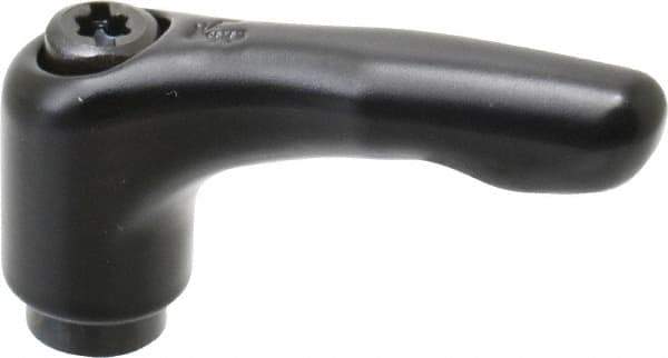 KIPP - 1/4-20, 0.51" Hub Diam, Zinc Die Cast (Steel Components) Tapped Adjustable Clamping Lever - 1.85" OAL, 1.22" High, 0.35" Hole Depth - Exact Tool & Supply