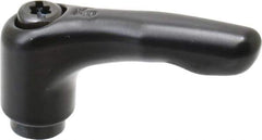 KIPP - 1/4-20, 0.51" Hub Diam, Zinc Die Cast (Steel Components) Tapped Adjustable Clamping Lever - 1.85" OAL, 1.22" High, 0.35" Hole Depth - Exact Tool & Supply