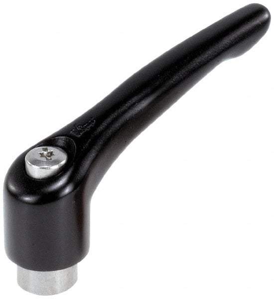 KIPP - M8 x 1.25, 21mm Hub Diam, Zinc Die Cast (Stainless Steel Components) Tapped Adjustable Clamping Lever - 91mm OAL, 54.5mm High, 14mm Hole Depth - Exact Tool & Supply