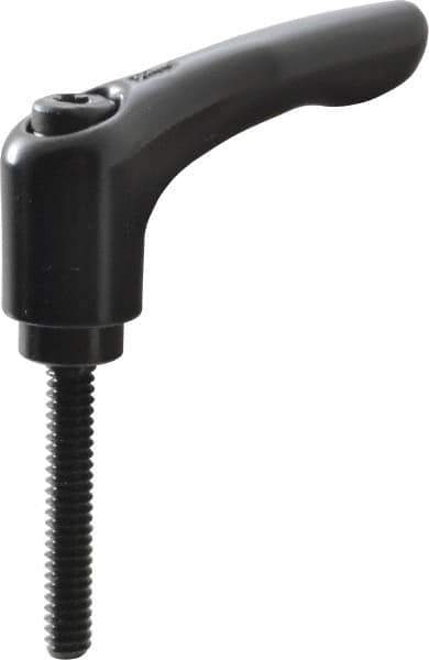 KIPP - #10-24, 0.55" Hub Diam, Zinc Die Cast (Steel Components) Threaded Stud Adjustable Clamping Lever - 1.18" Stud Length, 1.85" OAL, 1.22" High - Exact Tool & Supply