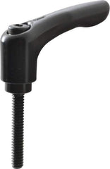 KIPP - #10-24, 0.55" Hub Diam, Zinc Die Cast (Steel Components) Threaded Stud Adjustable Clamping Lever - 1.18" Stud Length, 1.85" OAL, 1.22" High - Exact Tool & Supply