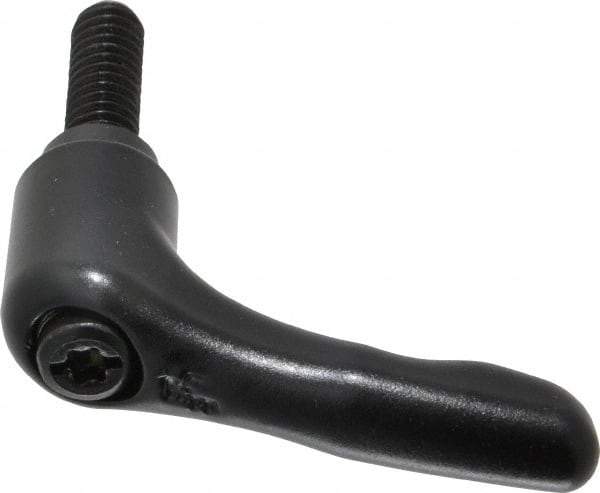 KIPP - 1/4-20, 0.55" Hub Diam, Zinc Die Cast (Steel Components) Threaded Stud Adjustable Clamping Lever - 0.79" Stud Length, 1.85" OAL, 1.22" High - Exact Tool & Supply