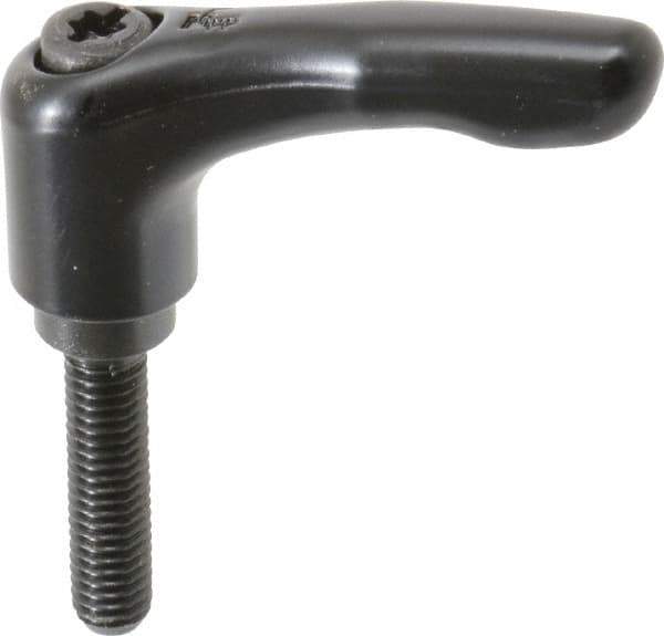 KIPP - M6 x 1.0, 13mm Hub Diam, Zinc Die Cast (Steel Components) Metric Threaded Stud Adjustable Clamping Lever - 25mm Stud Length, 47mm OAL, 31mm High - Exact Tool & Supply
