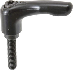 KIPP - M6 x 1.0, 13mm Hub Diam, Zinc Die Cast (Steel Components) Metric Threaded Stud Adjustable Clamping Lever - 25mm Stud Length, 47mm OAL, 31mm High - Exact Tool & Supply