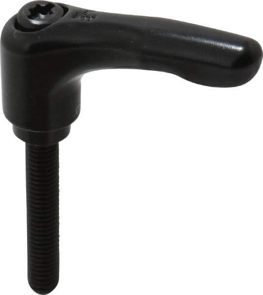 KIPP - M6 x 1.0, 13mm Hub Diam, Zinc Die Cast (Steel Components) Metric Threaded Stud Adjustable Clamping Lever - 35mm Stud Length, 47mm OAL, 31mm High - Exact Tool & Supply