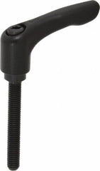 KIPP - M6 x 1.0, 13mm Hub Diam, Zinc Die Cast (Steel Components) Metric Threaded Stud Adjustable Clamping Lever - 45mm Stud Length, 47mm OAL, 31mm High - Exact Tool & Supply