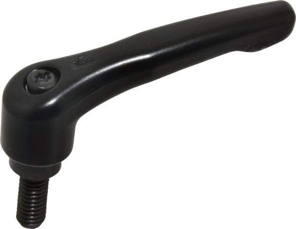 KIPP - 5/16-18, 0.73" Hub Diam, Zinc Die Cast (Steel Components) Threaded Stud Adjustable Clamping Lever - 0.79" Stud Length, 2.93" OAL, 1.67" High - Exact Tool & Supply