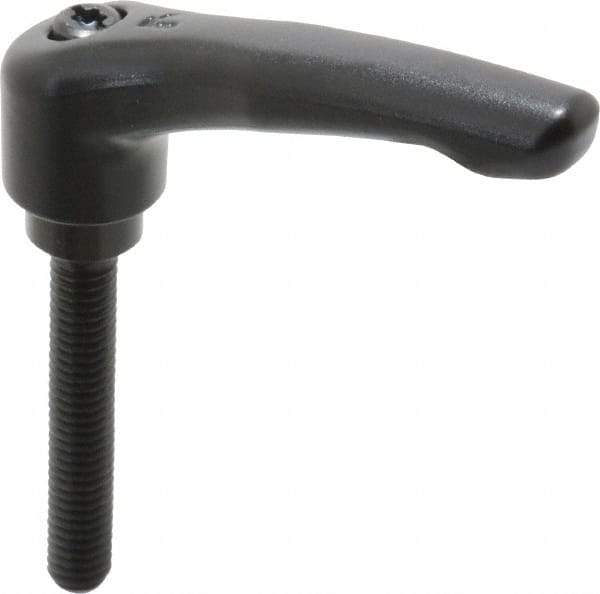 KIPP - 5/16-18, 0.73" Hub Diam, Zinc Die Cast (Steel Components) Threaded Stud Adjustable Clamping Lever - 1.97" Stud Length, 2.93" OAL, 1.67" High - Exact Tool & Supply