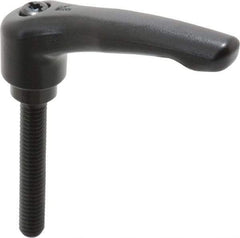 KIPP - 5/16-18, 0.73" Hub Diam, Zinc Die Cast (Steel Components) Threaded Stud Adjustable Clamping Lever - 1.97" Stud Length, 2.93" OAL, 1.67" High - Exact Tool & Supply