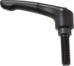 KIPP - 3/8-16, 0.73" Hub Diam, Zinc Die Cast (Steel Components) Threaded Stud Adjustable Clamping Lever - 1.18" Stud Length, 2.93" OAL, 1.67" High - Exact Tool & Supply