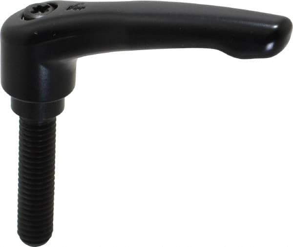 KIPP - 3/8-16, 0.73" Hub Diam, Zinc Die Cast (Steel Components) Threaded Stud Adjustable Clamping Lever - 1.57" Stud Length, 2.93" OAL, 1.67" High - Exact Tool & Supply