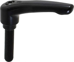 KIPP - 3/8-16, 0.73" Hub Diam, Zinc Die Cast (Steel Components) Threaded Stud Adjustable Clamping Lever - 1.57" Stud Length, 2.93" OAL, 1.67" High - Exact Tool & Supply
