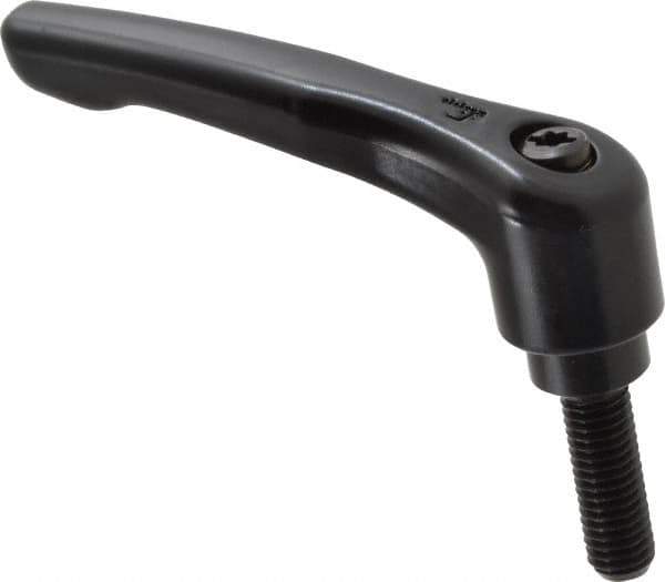 KIPP - M8 x 1.25, 18.5mm Hub Diam, Zinc Die Cast (Steel Components) Metric Threaded Stud Adjustable Clamping Lever - 25mm Stud Length, 74.5mm OAL, 42.5mm High - Exact Tool & Supply