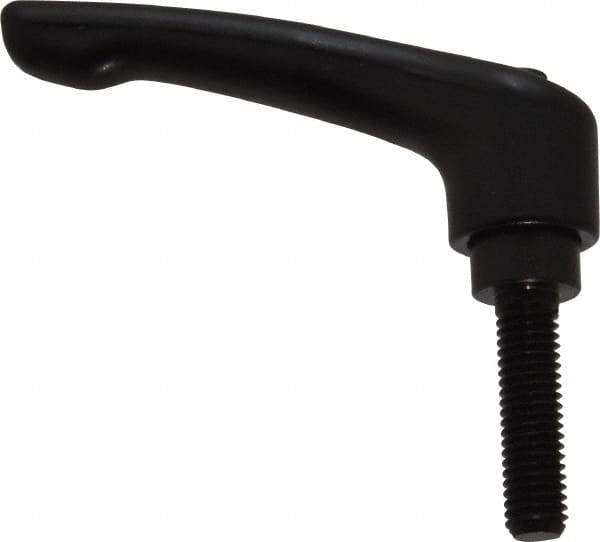 KIPP - M8 x 1.25, 18.5mm Hub Diam, Zinc Die Cast (Steel Components) Metric Threaded Stud Adjustable Clamping Lever - 30mm Stud Length, 74.5mm OAL, 42.5mm High - Exact Tool & Supply