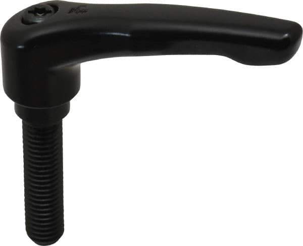 KIPP - M10 x 1.5, 18.5mm Hub Diam, Zinc Die Cast (Steel Components) Metric Threaded Stud Adjustable Clamping Lever - 40mm Stud Length, 74.5mm OAL, 42.5mm High - Exact Tool & Supply