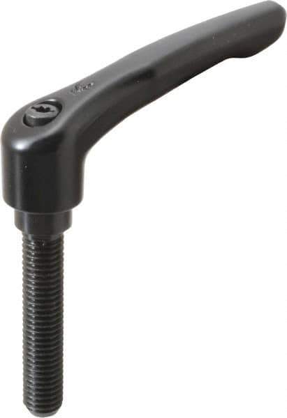 KIPP - M10 x 1.5, 18.5mm Hub Diam, Zinc Die Cast (Steel Components) Metric Threaded Stud Adjustable Clamping Lever - 50mm Stud Length, 74.5mm OAL, 42.5mm High - Exact Tool & Supply
