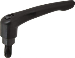 KIPP - 3/8-16, 0.83" Hub Diam, Zinc Die Cast (Steel Components) Threaded Stud Adjustable Clamping Lever - 0.79" Stud Length, 3.58" OAL, 2.15" High - Exact Tool & Supply