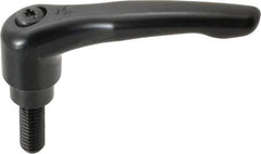 KIPP - 3/8-16, 0.83" Hub Diam, Zinc Die Cast (Steel Components) Threaded Stud Adjustable Clamping Lever - 0.98" Stud Length, 3.58" OAL, 2.15" High - Exact Tool & Supply