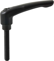 KIPP - 3/8-16, 0.83" Hub Diam, Zinc Die Cast (Steel Components) Threaded Stud Adjustable Clamping Lever - 2.36" Stud Length, 3.58" OAL, 2.15" High - Exact Tool & Supply