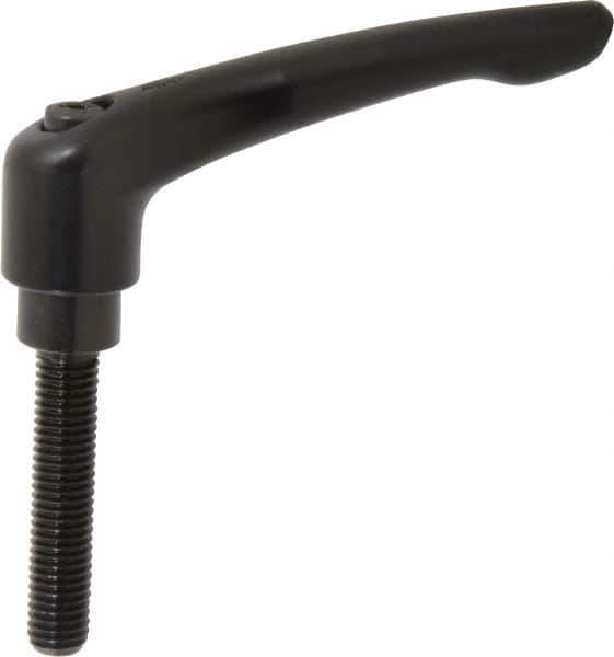 KIPP - M10 x 1.5, 21mm Hub Diam, Zinc Die Cast (Steel Components) Metric Threaded Stud Adjustable Clamping Lever - 50mm Stud Length, 91mm OAL, 54.5mm High - Exact Tool & Supply