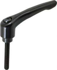 KIPP - 3/8-16, 1.06" Hub Diam, Zinc Die Cast (Steel Components) Threaded Stud Adjustable Clamping Lever - 2.36" Stud Length, 4.29" OAL, 2.48" High - Exact Tool & Supply