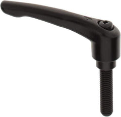 KIPP - 1/2-13, 1.06" Hub Diam, Zinc Die Cast (Steel Components) Threaded Stud Adjustable Clamping Lever - 1.97" Stud Length, 4.29" OAL, 2.48" High - Exact Tool & Supply