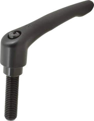 KIPP - 5/8-11, 1.22" Hub Diam, Zinc Die Cast (Steel Components) Threaded Stud Adjustable Clamping Lever - 2.36" Stud Length, 4.96" OAL, 2.87" High - Exact Tool & Supply