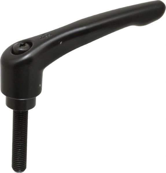 KIPP - M12 x 1.75, 31mm Hub Diam, Zinc Die Cast (Steel Components) Metric Threaded Stud Adjustable Clamping Lever - 60mm Stud Length, 126mm OAL, 73mm High - Exact Tool & Supply
