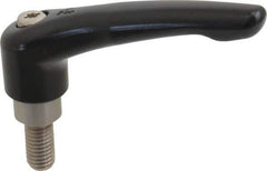 KIPP - M10 x 1.5, 21mm Hub Diam, Zinc Die Cast (Stainless Steel Components) Metric Threaded Stud Adjustable Clamping Lever - 20mm Stud Length, 91mm OAL, 54.5mm High - Exact Tool & Supply