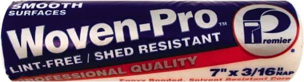 Premier Paint Roller - 3/16" Nap, 7" Wide Paint General Purpose Roller Cover - Smooth Texture, Woven & Polyester - Exact Tool & Supply