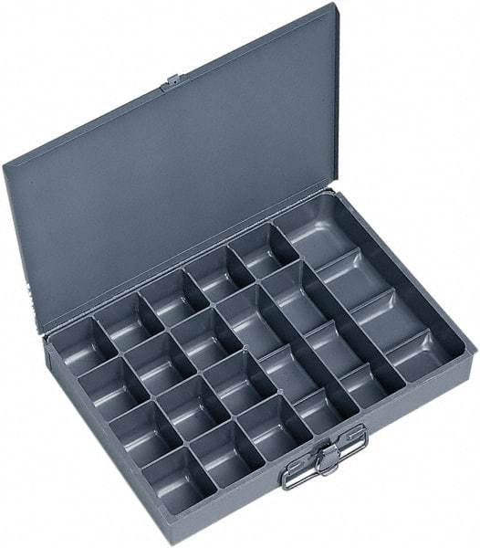 Durham - 13-3/8 Inches Wide x 2 Inches High x 9-1/4 Inches Deep Compartment Box - Steel , 17 Compartments - Exact Tool & Supply
