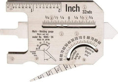 Value Collection - 1/32 to 2 Inch Stainless Steel Multi Welding Gage - Checks Bead Build Up During Welding for Groove, Fillet, Throat and Root - Exact Tool & Supply