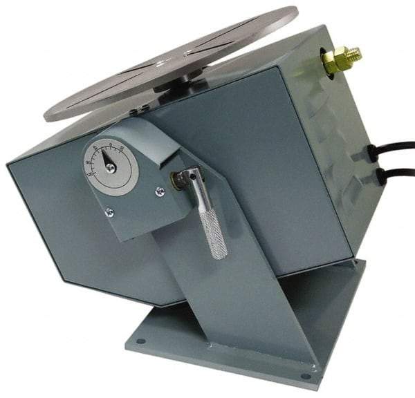 Made in USA - 10-1/2 Inch Wide x 12-3/4 Inch Deep x 9-1/2 Inch High, Welding Positioner with Control Pedal - 200 Lb. Load Capacity, 10 Inch Table - Exact Tool & Supply