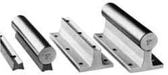 Thomson Industries - 8" Bolt, For 5/8" Diam Shaft, 72" Long, Aluminum Round Drilled Shaft Support Rail - 1-5/8" Base Width, 1/4" Base Thickness, 0.193" Mounting Hole Diam, 1-1/8" Btw Mount Hole Centers - Exact Tool & Supply