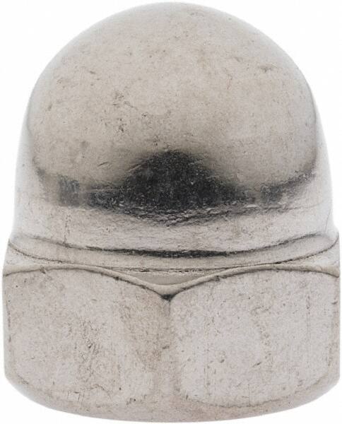 Value Collection - M16x2 Metric Coarse, 24mm Width Across Flats, Uncoated, Stainless Steel Acorn Nut - 28mm Overall Height, Austenitic A2, DIN 1587 - Exact Tool & Supply