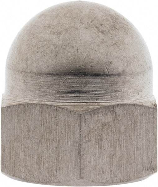 Value Collection - M22x2.5 Metric Coarse, 34mm Width Across Flats, Uncoated, Stainless Steel Acorn Nut - 36mm Overall Height, Austenitic A2, DIN 1587 - Exact Tool & Supply